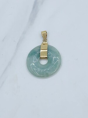 14k Massiv Gold Anhänger Jade  