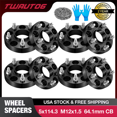 15mm/20mm/1'' 5x114.3 Hubcentric 64.1mm Hub 12x1.5 Wheel Spacers for Honda Acura
