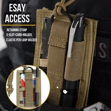 Tactical ID Card Holder Hook & Loop Patch Badge Holder Neck Lanyard Key Ring USA