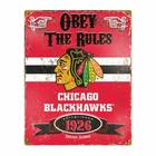 Chicago Blackhawks Metal Tin Sign NHL Embossed Vintage Pub Man Cave Wall Decor