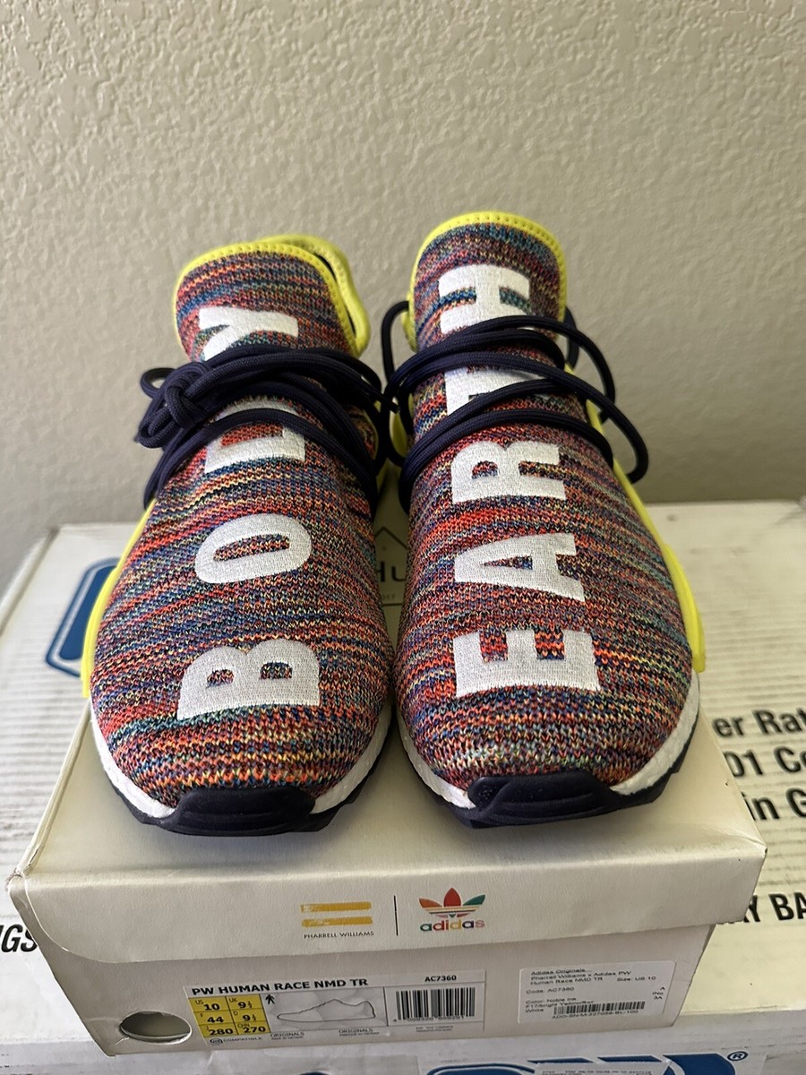 Human races with box slightly used ADIDAS HUMAN RACE TRAIL x PHARRELL SOLAR PACK 2018 Size 9.5  main image 3