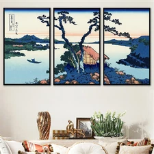Set 3 Art Silk Canvas Landscape Ukiyoe Japanese Paint Poster Decor Unframed P68