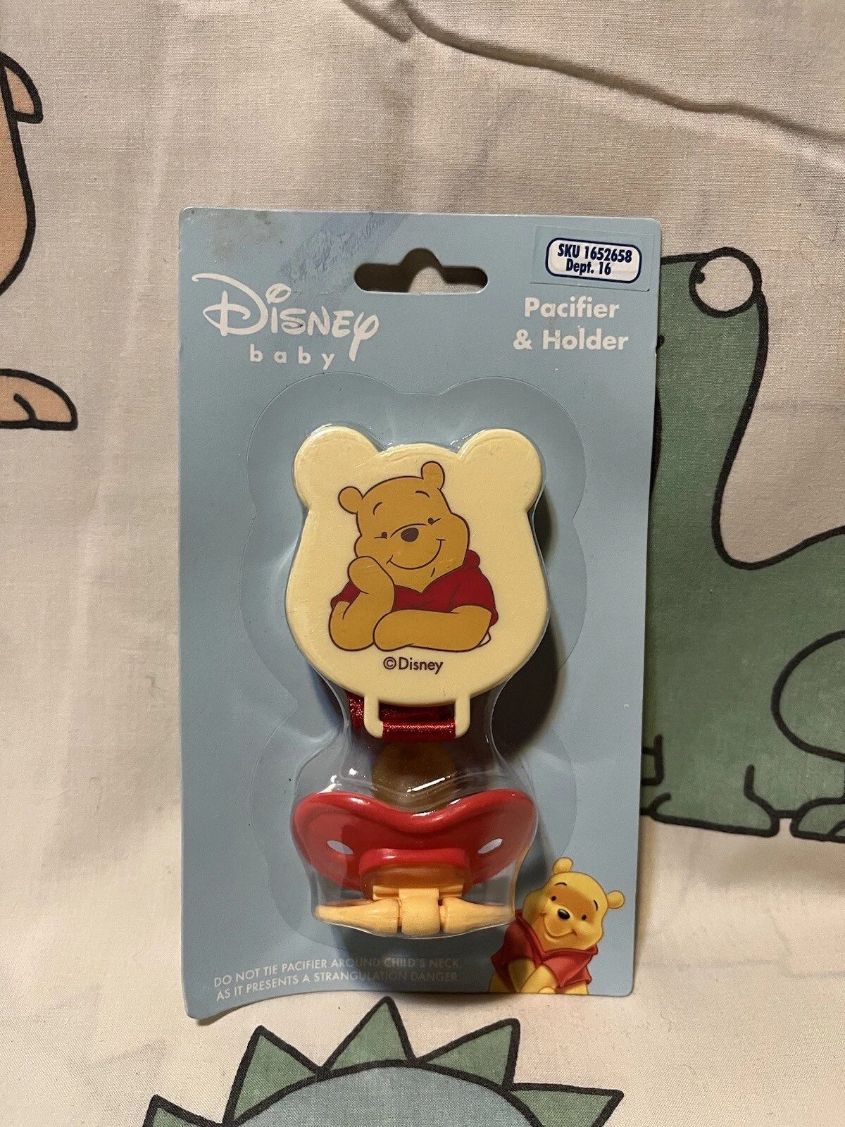 Vntg SEALED NIP NOS NEW Walt Disney Baby Pacifier & Holder Winnie The Pooh HTF