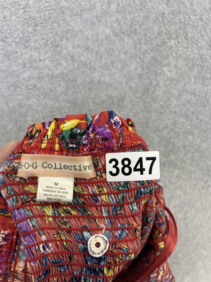 Vestido para mujer Band of Gypsies Collective halter calado floral rojo pliegues medianos Foto 2 de 4