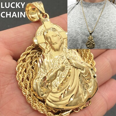 14K GOLD PLATED HALF JESUS BODY PENDANT 24
