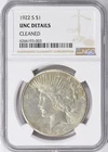 1922-S Silver Peace Dollar NGC UNC Details