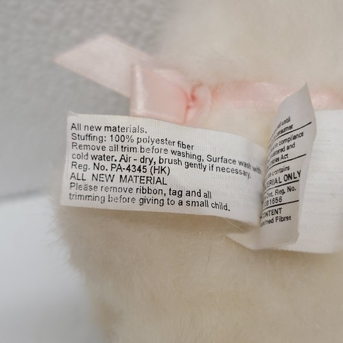 Vintage 1990 North American Bear Co. Inkie Dinkies Bunny Plush White Pink Bow - Picture 10 of 13