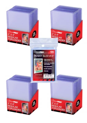 Ultra PRO Toploader 4x25 Stück + 100 Ultra PRO Penny Sleeves