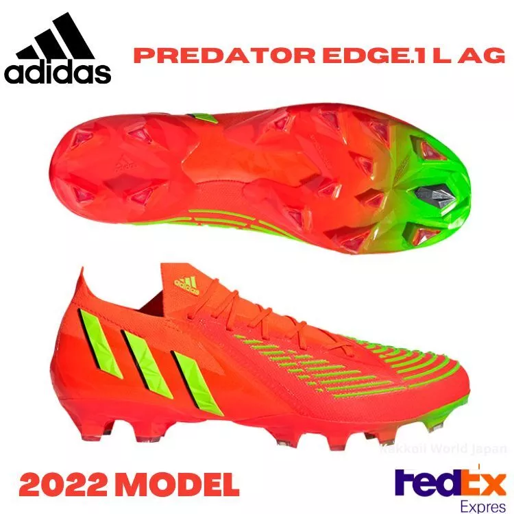 adidas Men's Soccer Cleats Shoes Predator Edge.1 L AG Solar Red GV8511 NEW!!