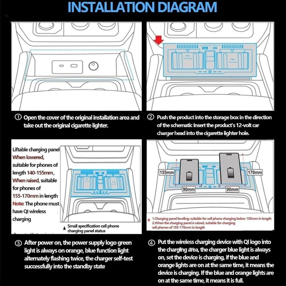 Accessories For For Defender 90 110 2020-2023 Wireless Charger - Image 4 of 4