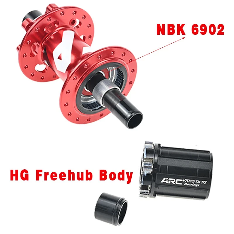 Cubo de bicicleta 32 furos freio a disco 6 parafusos de disco cubo de mountain bike HG 8 9 10 11 12 V - Imagem 2 de 4