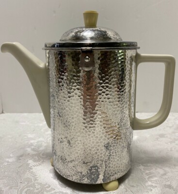 WMF Hammered Silverplate 1.4L Insulated Coffee Tea Pot Bauscher Weiden Art Deco