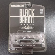 GreenLight 1965 Dodge Coronet 500 Black Bandit Diecast Model Collectible