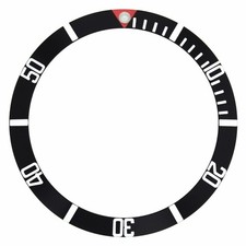 BEZEL INSERT FOR VINTAGE ROLEX SUBMARINER 6538, 6536 WATCH RED TRIANGLE PEARL