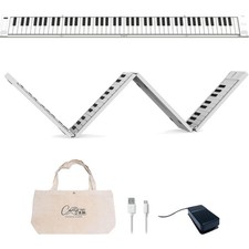 White 88 Keys USB MIDI Controller Portable Fo...