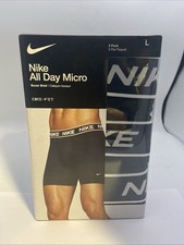 Nike Men's All Day Micro Boxer Brief Underwear 3-Pack Size L Black