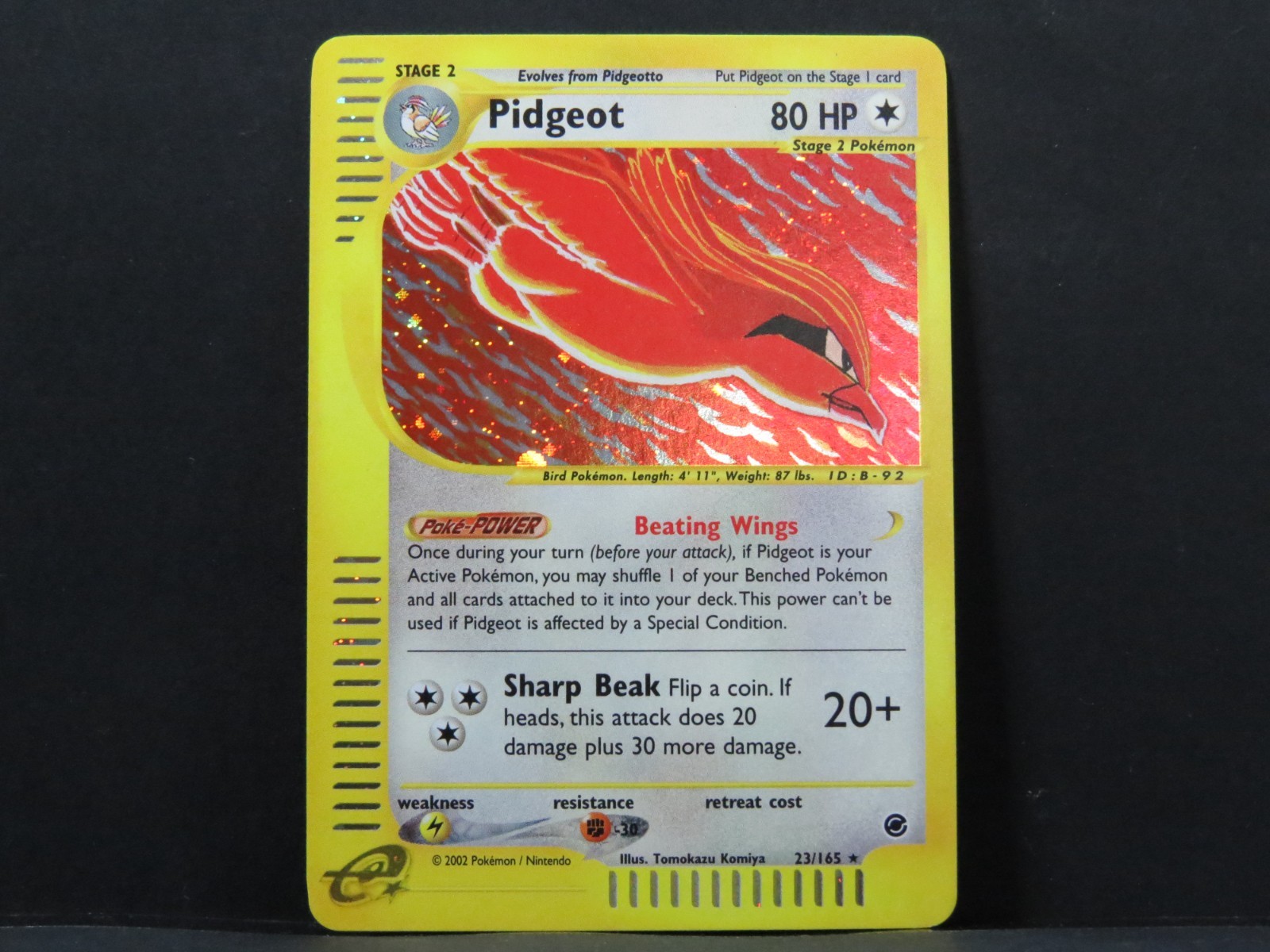 Pidgeot 23/165 - Expedition Rare Holo Pokemon Card (Near MInt) w Swirl