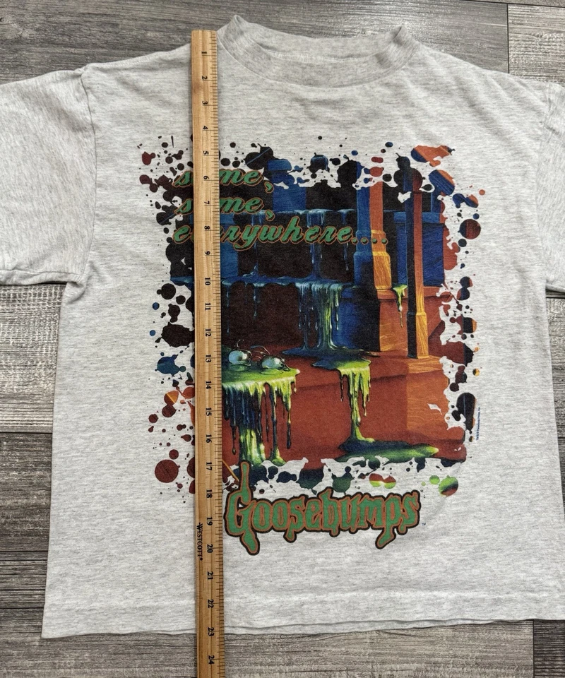 Camiseta De Colección 1995 Piel de Gosebumps Monster Blood #3 Juvenil X-Grande XL 90s Camiseta Gris Foto 3 de 4