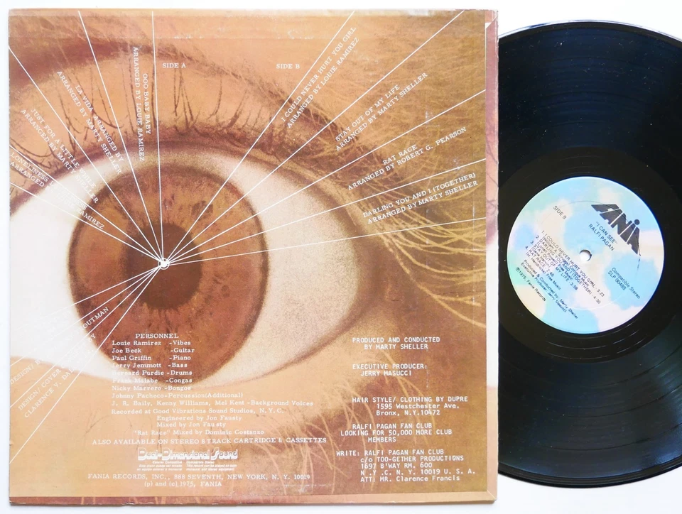 RALFI PAGAN I Can See LP FANIA RECORDS SLP-00488 Orig US 1975 Latin Soul Funk - Image 2 of 4