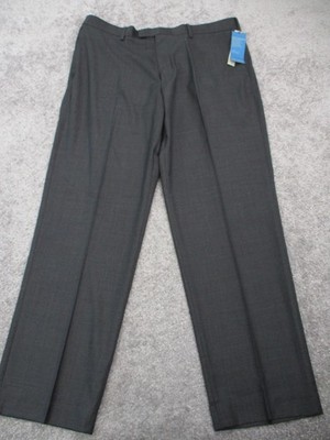 Perry Ellis Portfolio Pants Mens 38x32 Charcoal Flat Front Dress Neo-Luxe