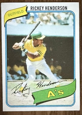 1980 Topps #482 Rickey Henderson Rookie RC EX Nice Centering/No Creases See Pics