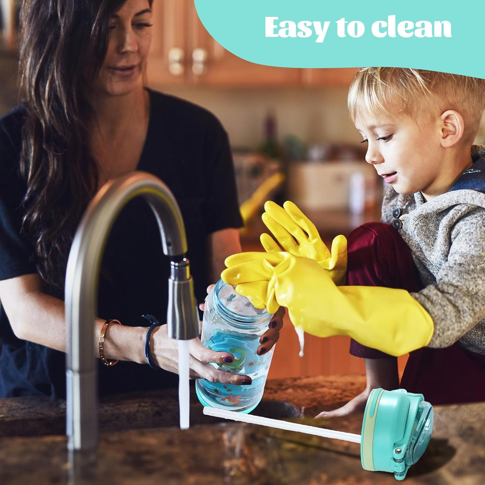 Omie Bottiglia Riutilizzabile In Silicone 257 Ml Con Tappo A Cannuccia – Verde Acqua, Antiperdita Per Bambini