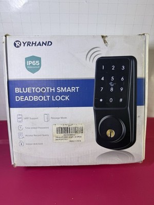 YRHAND A220 Bluetooth Smart Deadbolt Lock NIB Satin Nickel Box Damage