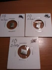 Three Valcumbi Swisse 1 Gram 999 Silver Bars