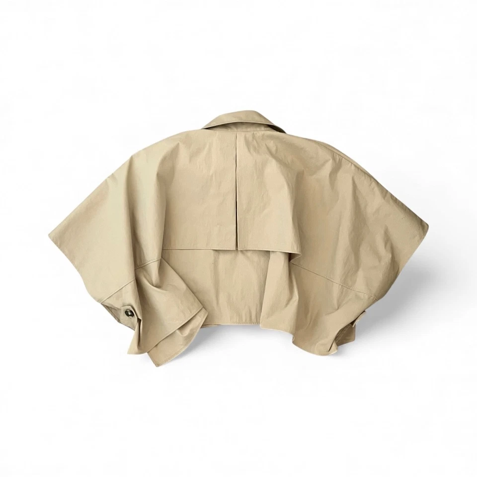 Usada en Excelente Condición - Capa de gabardina recortada de mezcla de algodón orgánico tostado COS - Talla única  Foto 3 de 4