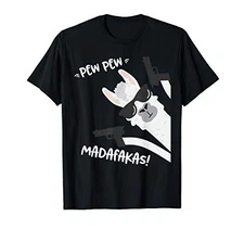 Llama Alpaca With Pistols Vintage I PewPewPew Madafakas T-Shirtfrom JP