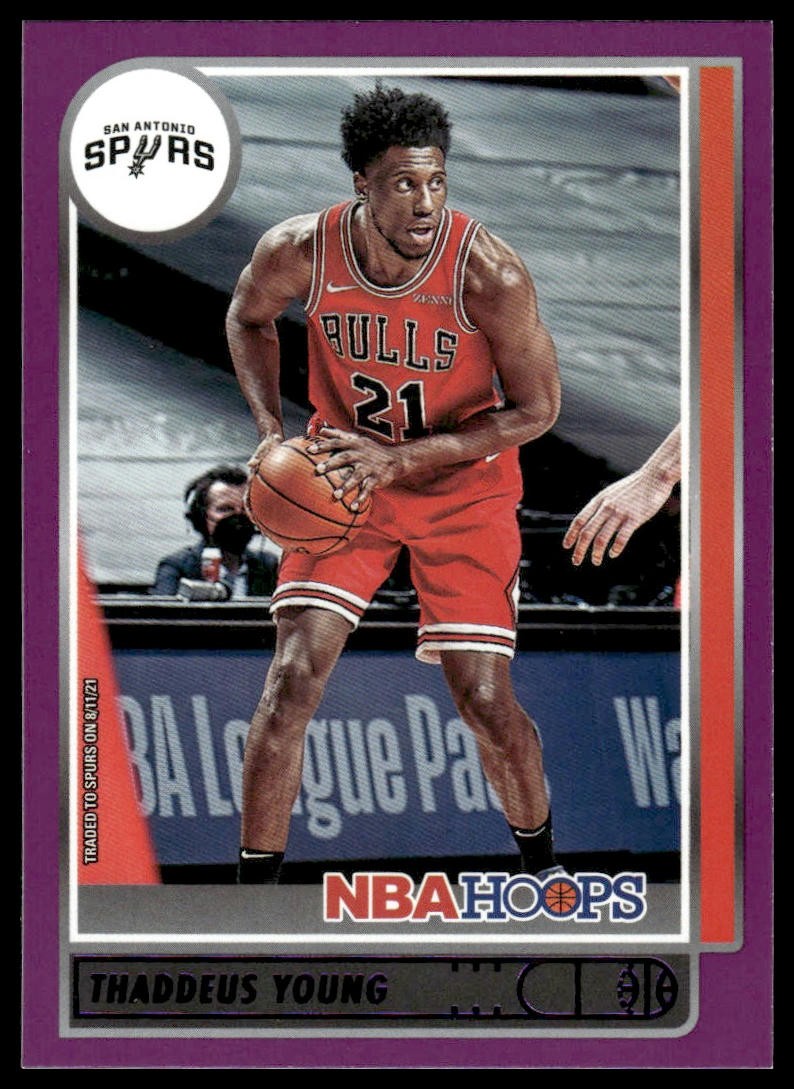 Thaddeus Young 2021-22 Panini Hoops #65 PURPLE Parallel San Antonio Spurs