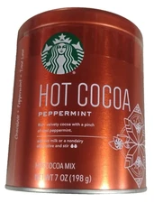 Starbucks Hot Cocoa Cool Peppermint Hot Cocoa Mix 7 oz. Rich Velvety Cocoa New