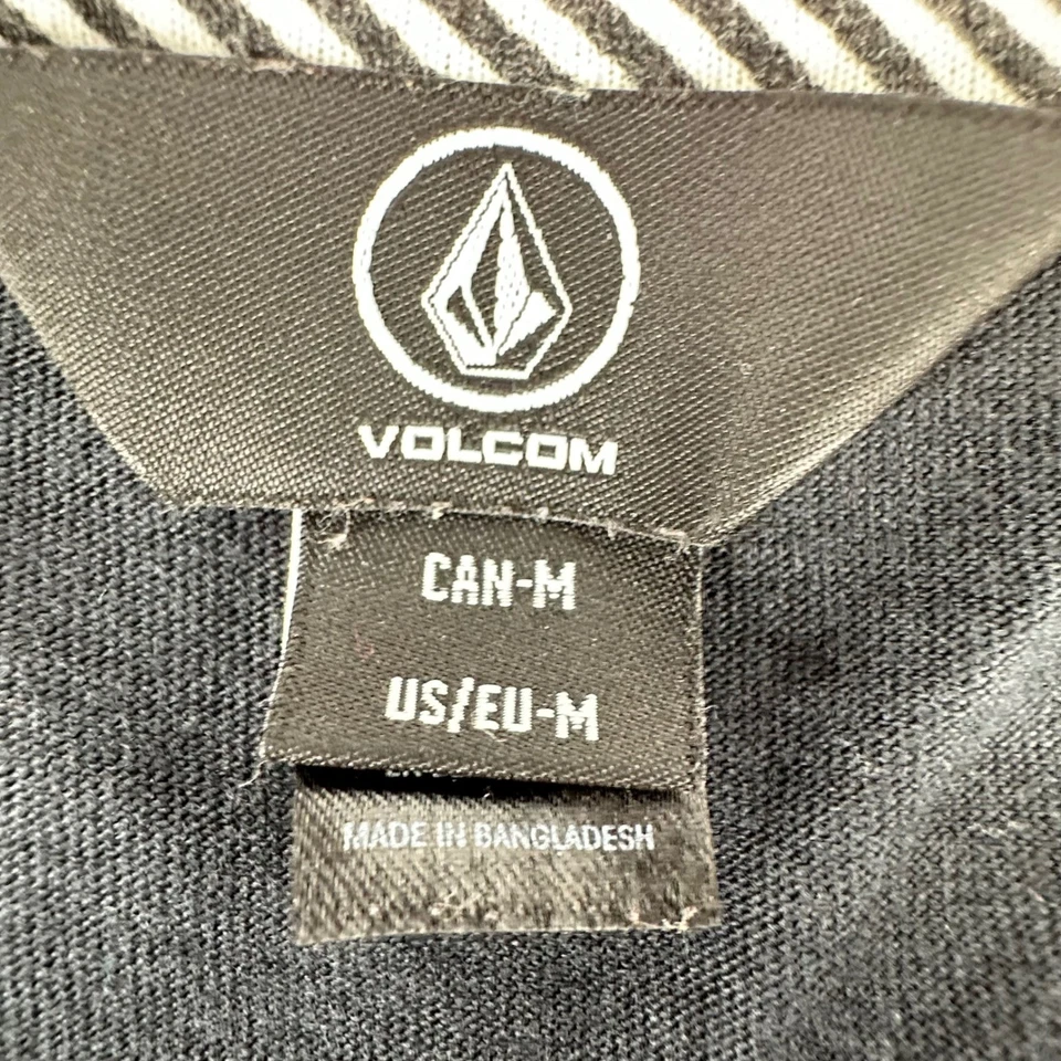 Volcom Stone Long Sleeve Shirt Black Red Striped Sleeve Men M Streetwear Skater - Image 4 of 4