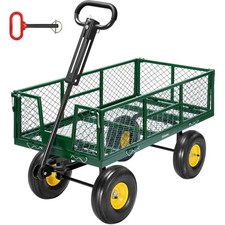 900LBS Heavy Duty Garden Cart Wagon 2-in-1 Utility Yard Cart w/ Removable Sides