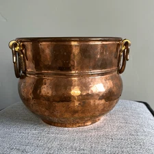 Hand Hammered Copper Planter Pot-NWT