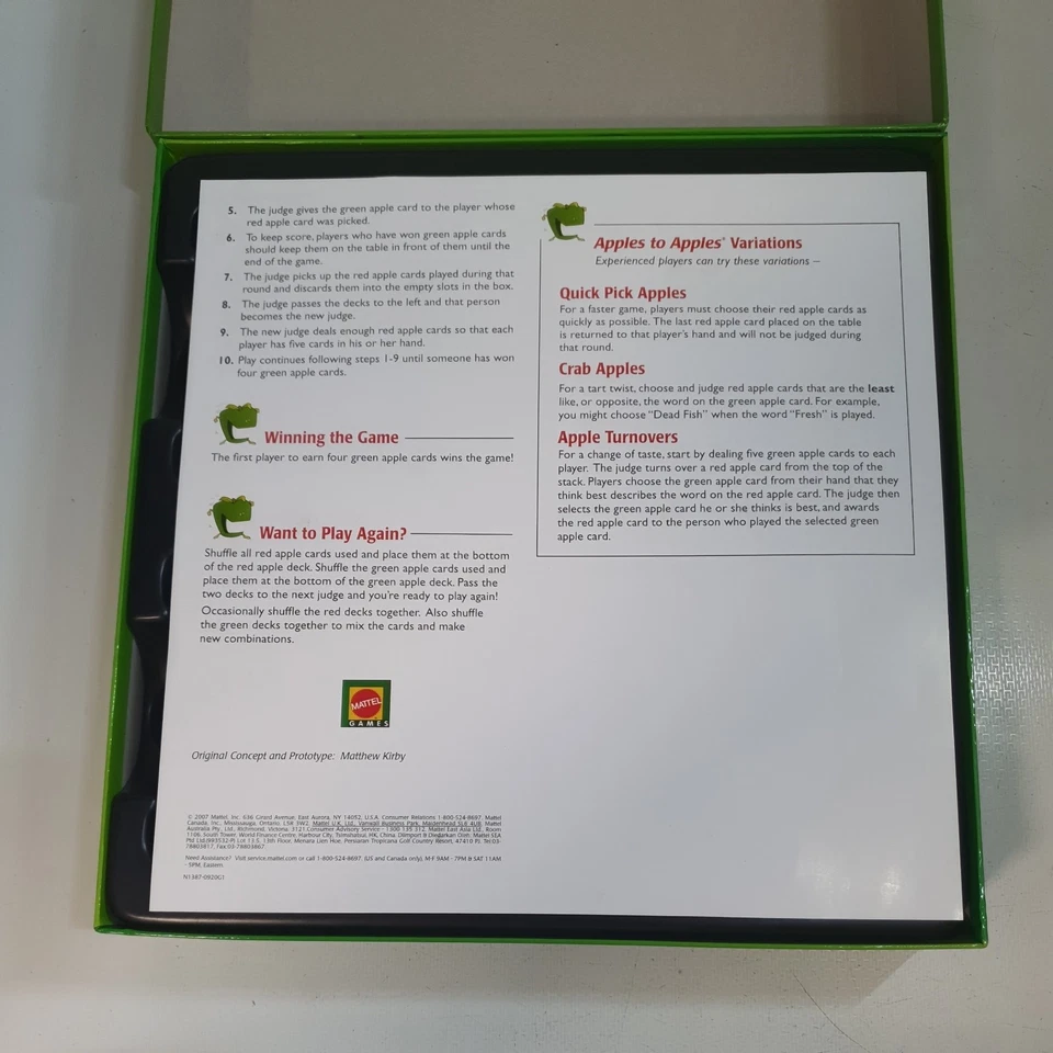 "Apples to Apples" Junior Edition Game by Mattel Games (American Import) 2007 - Image 3 of 4