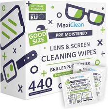 440 Pack Lens Wipes for Eyeglasses Pre-Moistened, Individually Wrapped Streak...