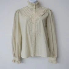 Vintage Gunne Sax Blouse Size 7 Victorian Ruffle Cottagecore Prairie