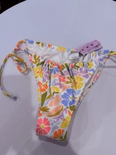 Wild Fable Women's Large Floral Low Rise Extra High Leg Cheeky Bikini Bottom NWT