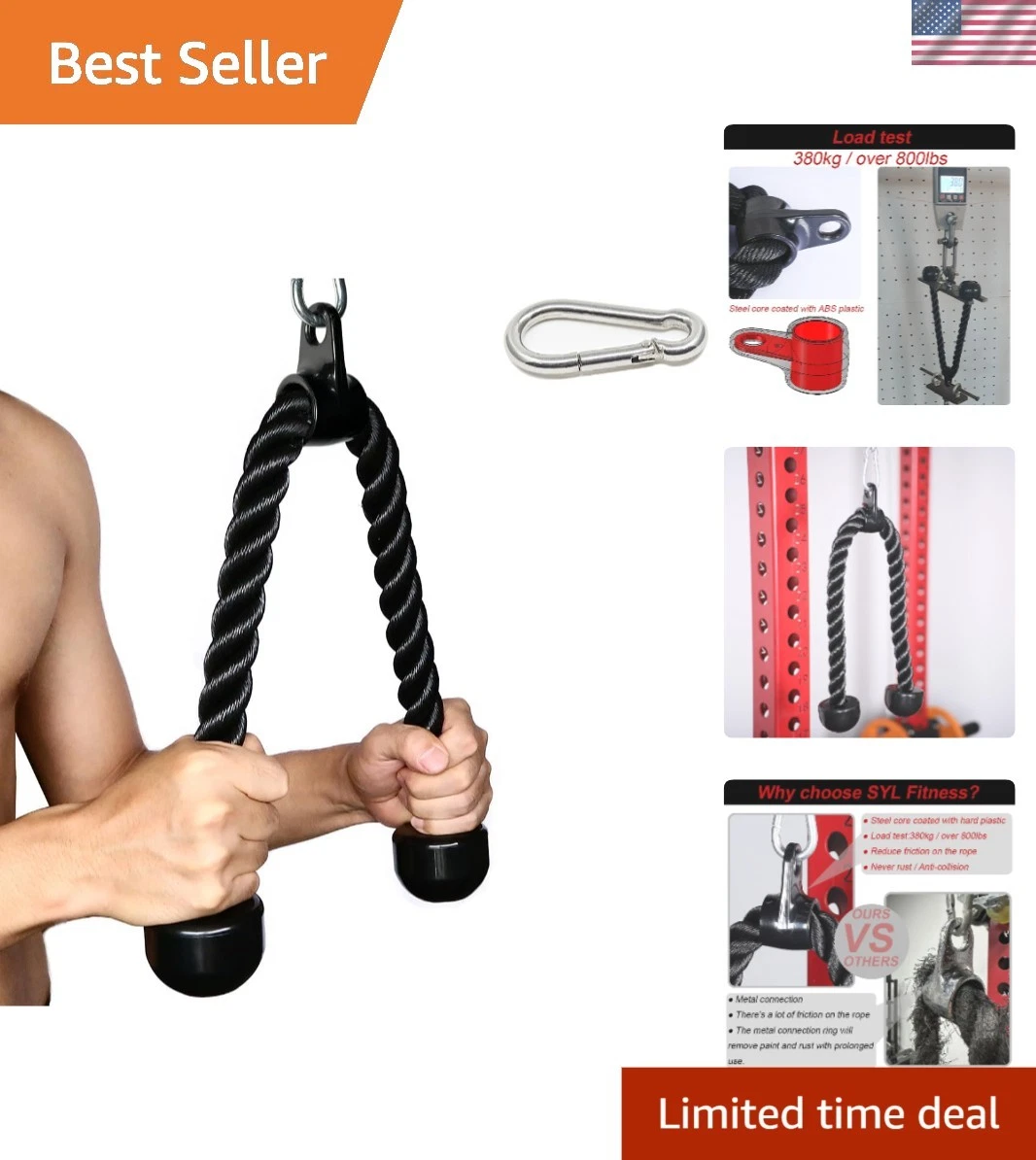 Huayeex Cuerda Para Tríceps De Polea - Equipo De Entrenamiento