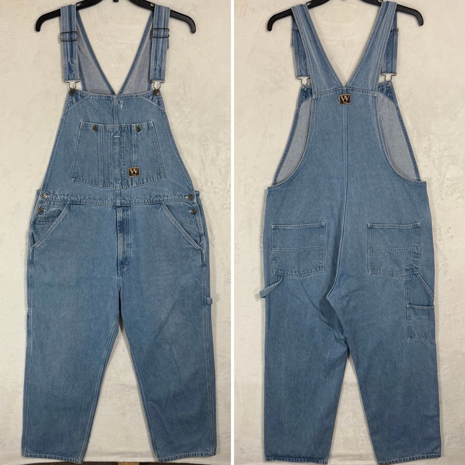 Y2K Walls Denim Bib Overalls Size 42 Work Farmer Ranch Baggy Utility Vintage