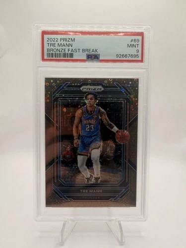 Tre Mann PSA 9 2022-23 Panini Prizm 12/20 Fast Break Bronze OKC Thunder 7695