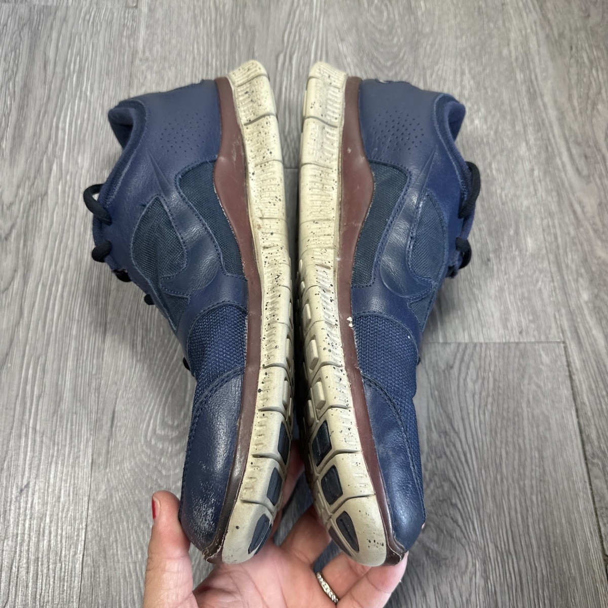 Nike Free Run 3 Leather Brown Blue Men display picture 1