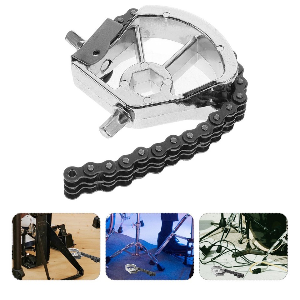 Single Bass Drum Pedal Double Chain Drive Black Steel Durable Drum Set ...