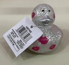 2026 Valentine Rubber Duck  Silver Glitter Duck Covered In Pink Kisses  2  NEW