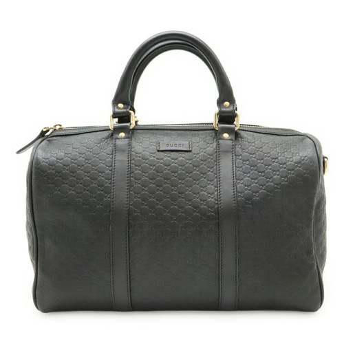 GUCCI Microguccissima Boston Bag Handbag Leather Black Shoulder 449646 GZl1ieuk