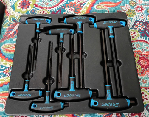 Snap-on Metric T-Handle Hex Key Set 8 Piece 10mm Steel Black/Blue