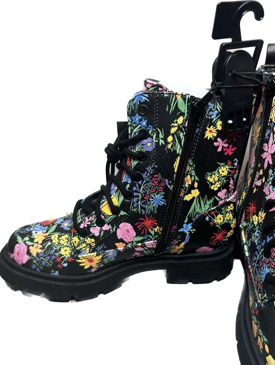 No heel cheap combat boots