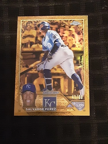 2023 Topps Chrome Gilded Salvador Perez Gold Etch /99 - Picture 1 of 3