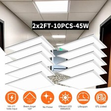 10 Pack 2X2FT LED Flat Panel Light 45W Drop Ceiling Troffer Recessed Light 5000K